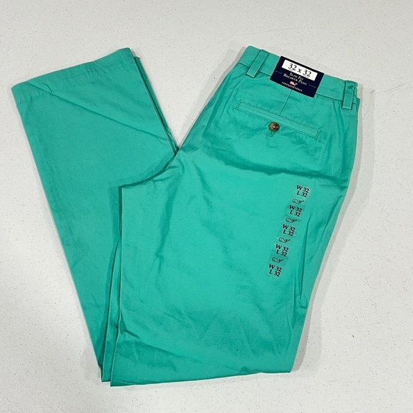 Vineyard Vines Men's Slim Fit Breaker Pants Terrapin Green NWT Sz 32x32 - Picture 1 of 4